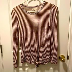 Madewell striped shirt with knotted front